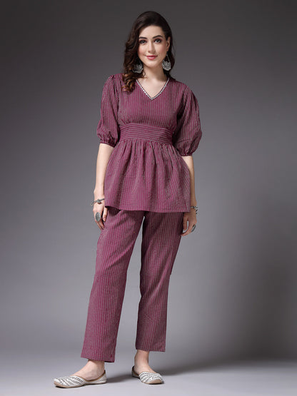 Self Woven Kantha Cotton Co-Ord Set (Pre-Order)