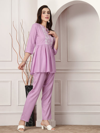 Solid Rayon Co-Ord Set (Pre-Order)