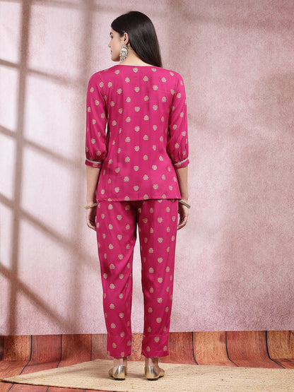 Ethnic Motifs Printed Rayon Co-Ord Set (Pre-Order)