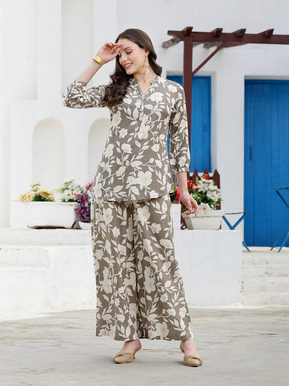 Floral Printed Rayon Co-ord Set (Pre-Order)