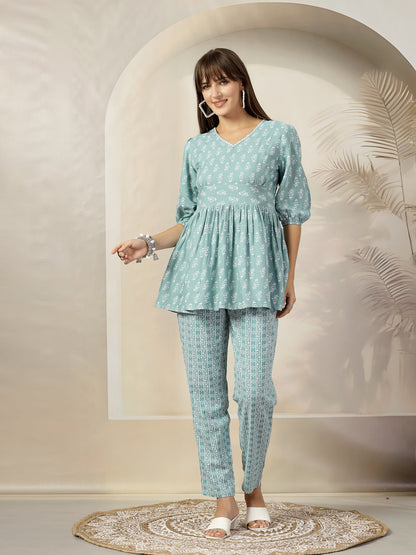 Ethnic Motifs Printed Rayon Co-Ord Set