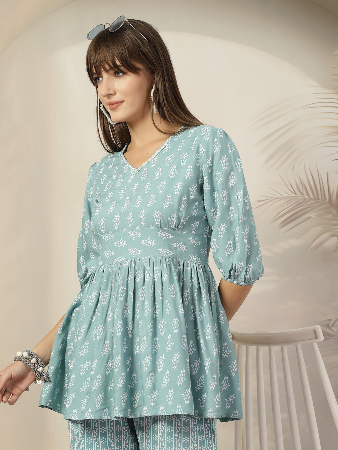 Ethnic Motifs Printed Rayon Co-Ord Set