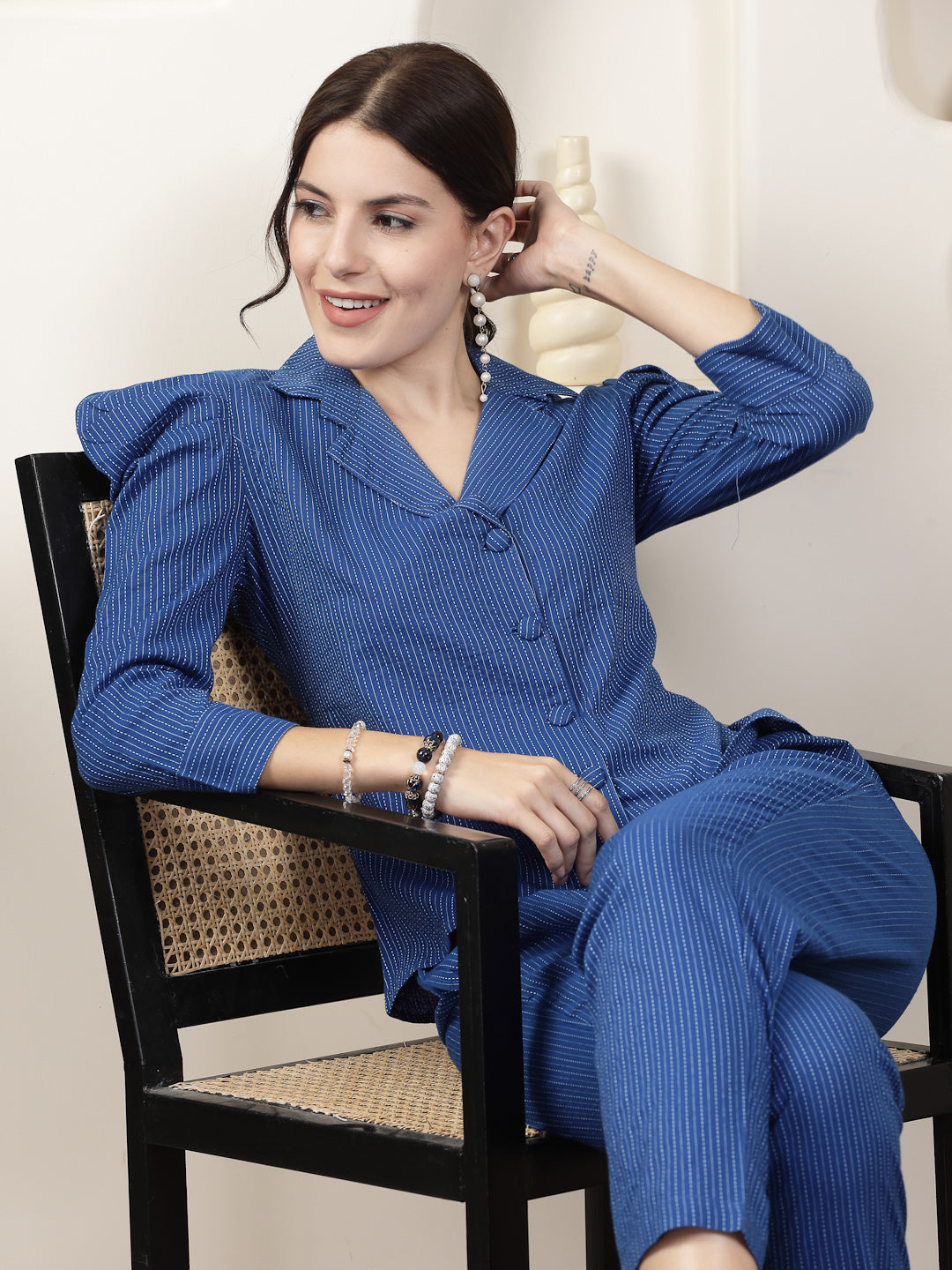 Woven Design Kantha Cotton Co-Ord Set