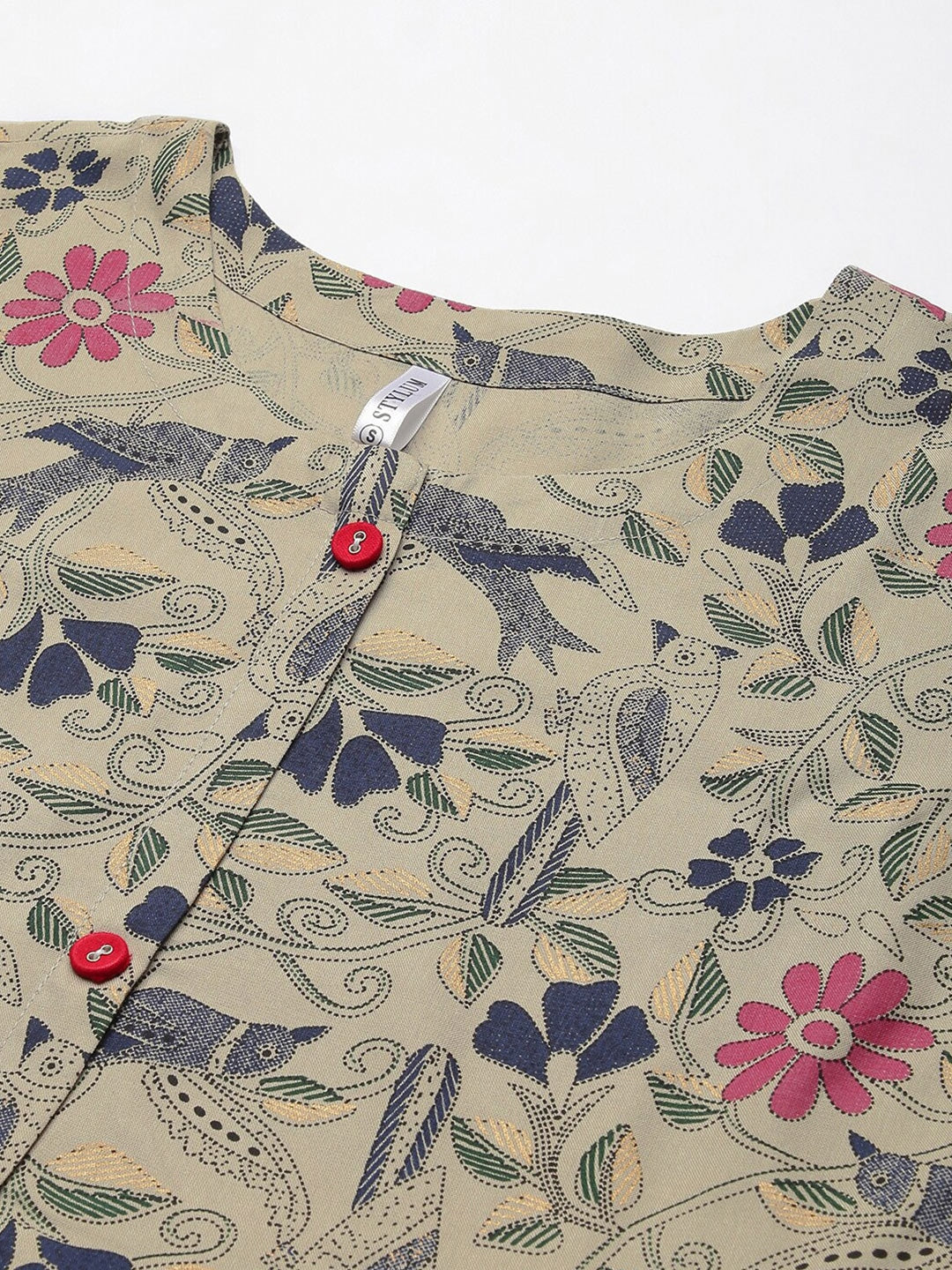 Women's Floral Printed Rayon Midi Flared Dress (Pre-Order)