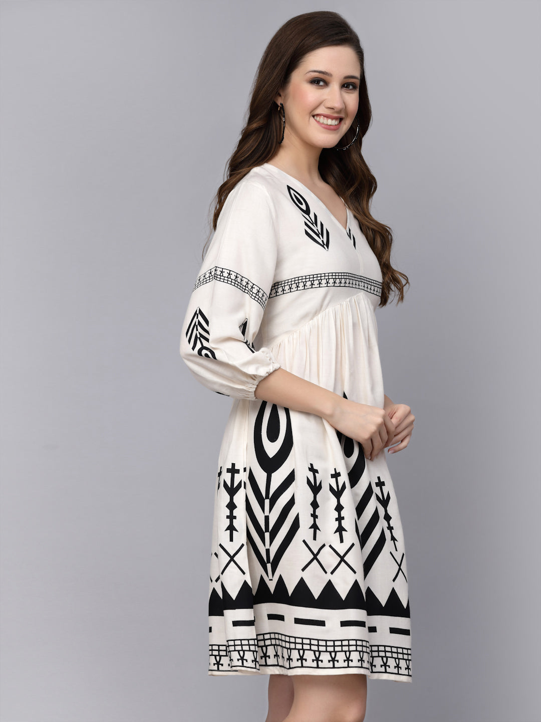 Printed Rayon Flared Dress (Pre-Order)