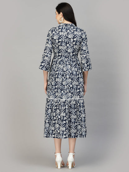 Floral Printed Cotton Midi Dress (Pre-Order)