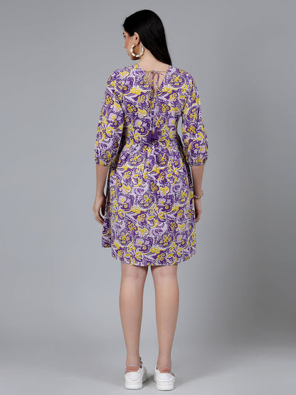Floral printed Cotton Flared dress (Pre-Order)