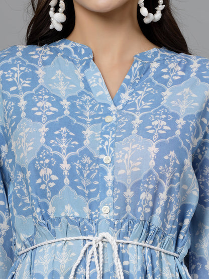 Floral Printed Rayon Tiered Dress (Pre-Order)