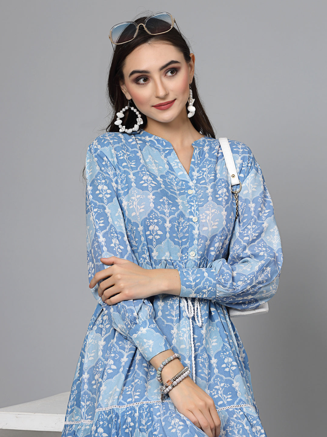 Floral Printed Rayon Tiered Dress (Pre-Order)