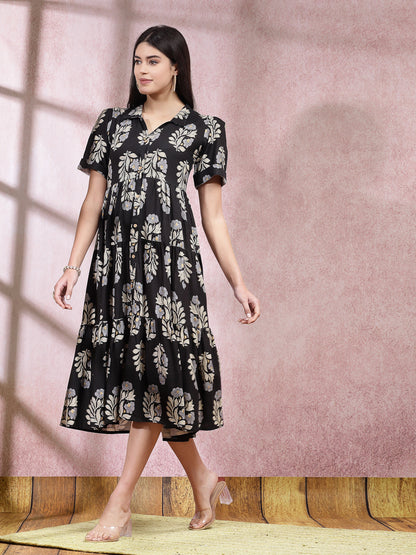 Floral Printed Rayon Tiered Dress (Pre-Order)
