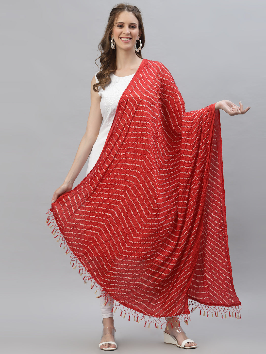 Bandhani Print Silk Blend Dupatta (Pre-Order)