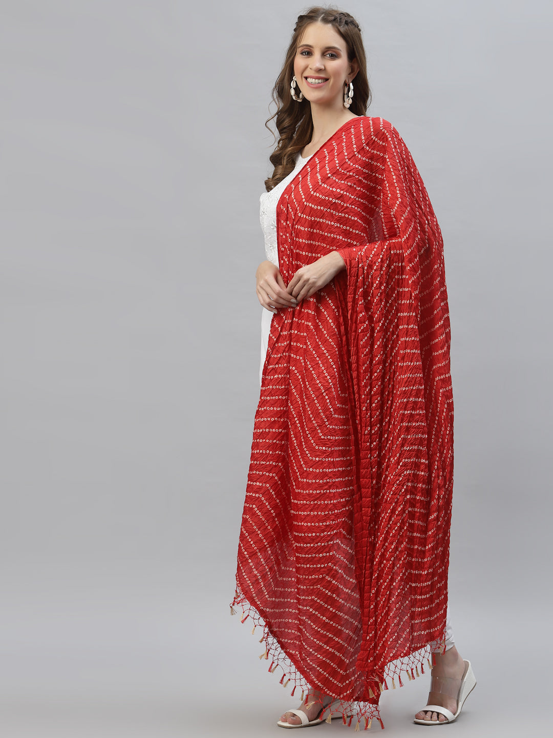 Bandhani Print Silk Blend Dupatta (Pre-Order)