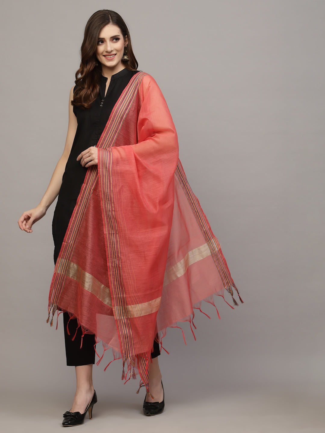 Self Design Chanderi Dupatta