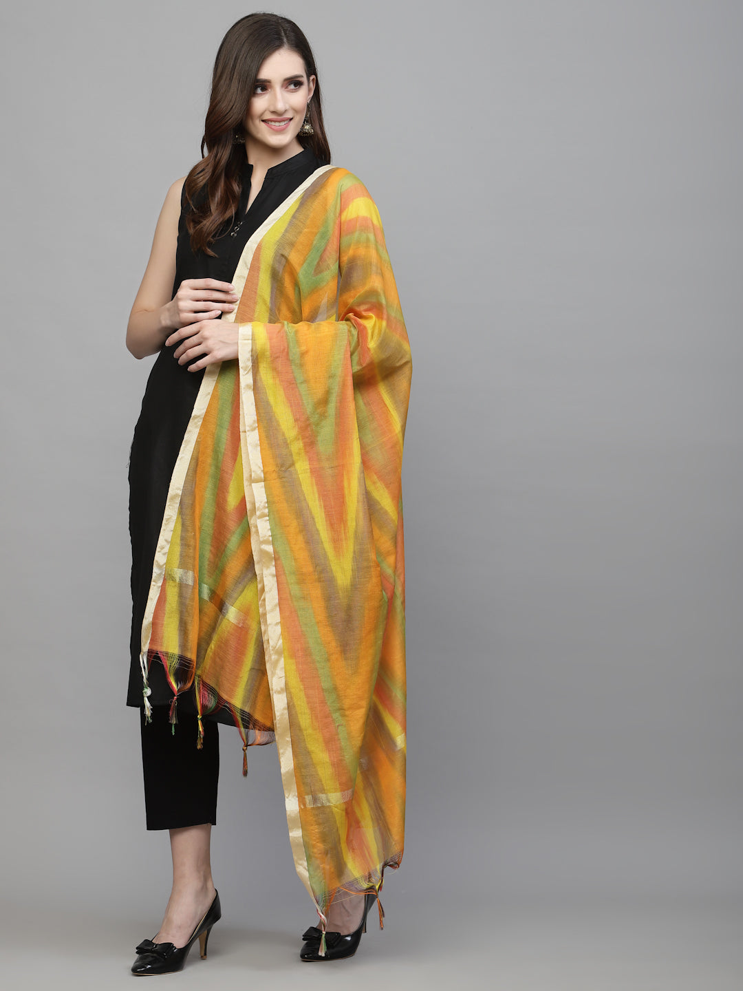 Self Design Silk Blend Dupatta