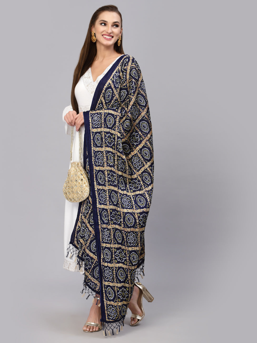 Bandhani Print Silk Blend Dupatta (Pre-Order)