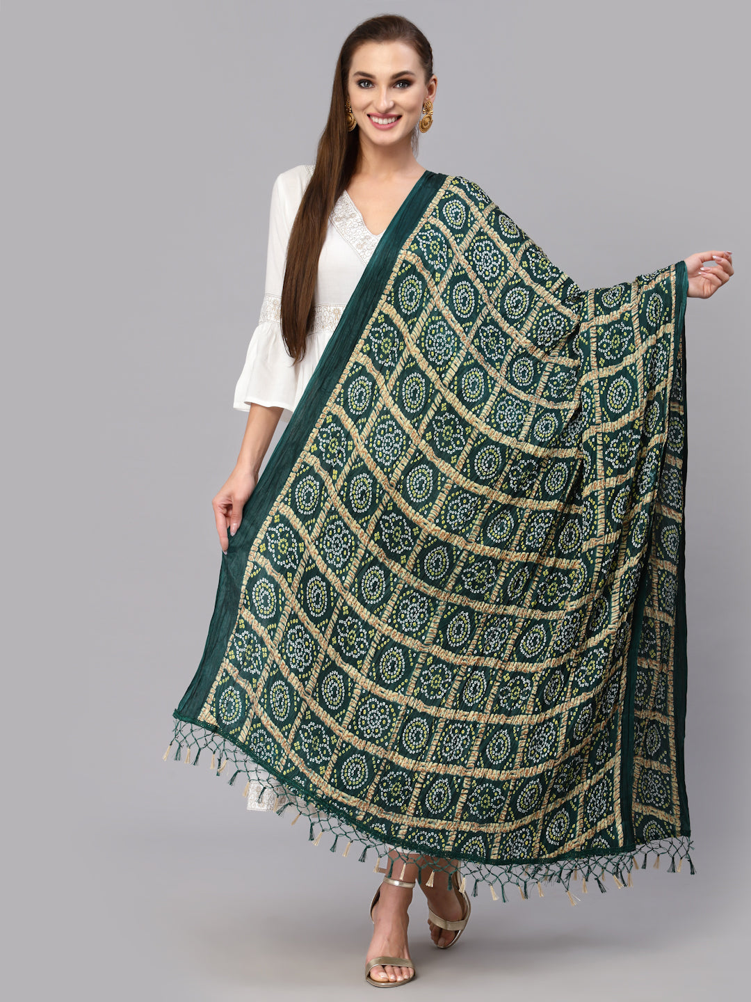 Bandhani Print Silk Blend Dupatta (Pre-Order)