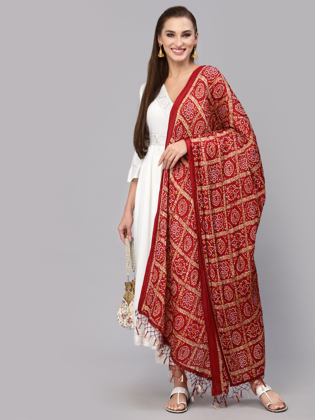 Bandhani Print Silk Blend Dupatta