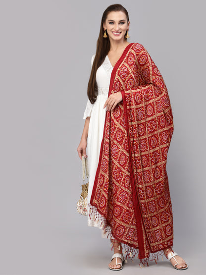 Bandhani Print Silk Blend Dupatta