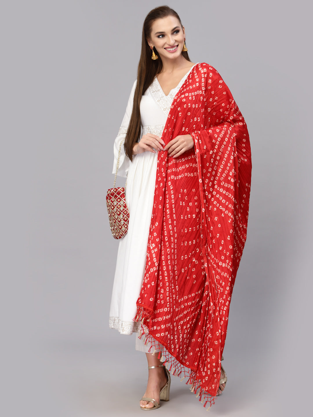 Bandhani Print Silk Blend Dupatta