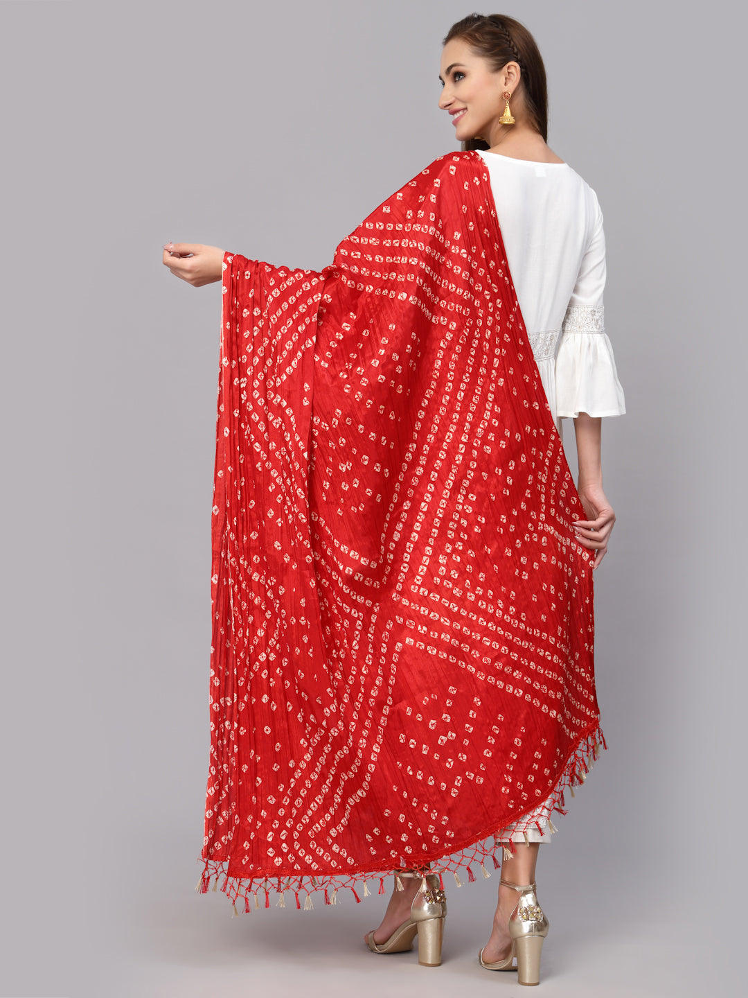 Bandhani Print Silk Blend Dupatta (Pre-Order)