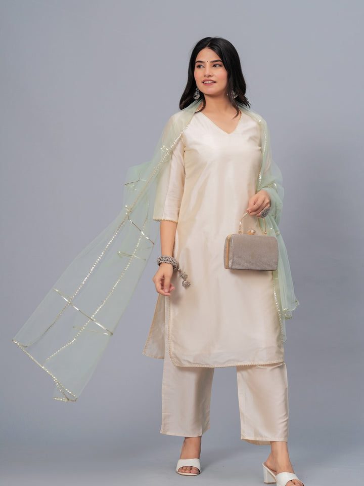 Solid &amp; Embellished Net Dupatta