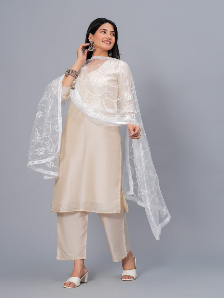 Embroidered Net Drawer Dupatta
