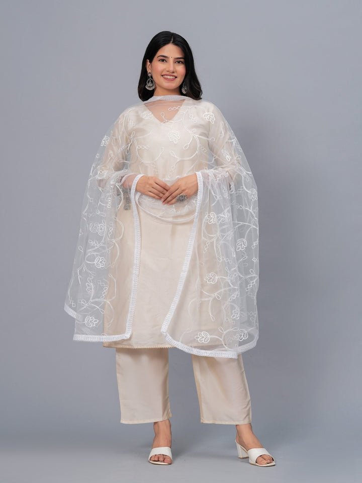 Embroidered Net Drawer Dupatta