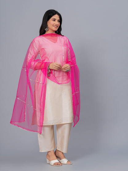 Solid & Embellished Net Dupatta
