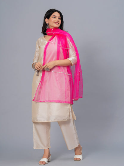Solid & Embellished Net Dupatta