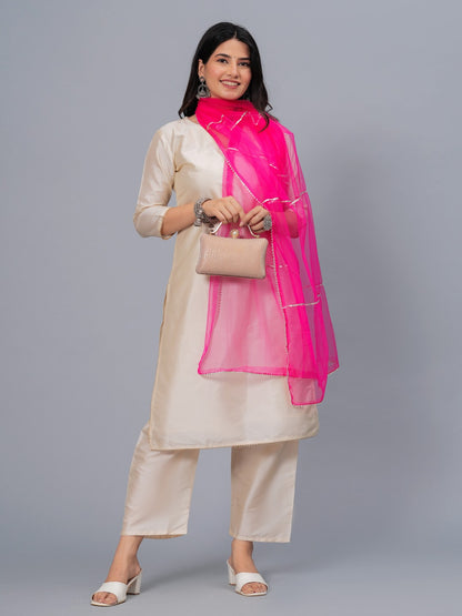 Solid & Embellished Net Dupatta