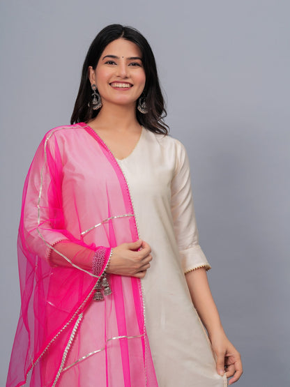 Solid & Embellished Net Dupatta