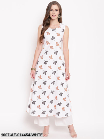 Printed Kurta with Jacket (Navy Blue,White) (Pre-Order)