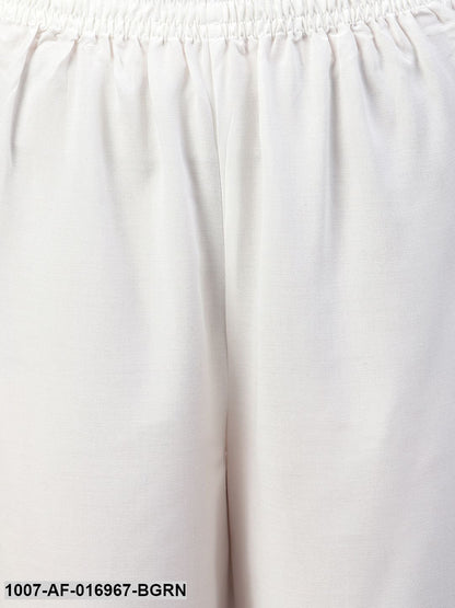 Printed Cotton Straight Kurta Pant Dupatta Set (Dark Green) (Pre-Order)