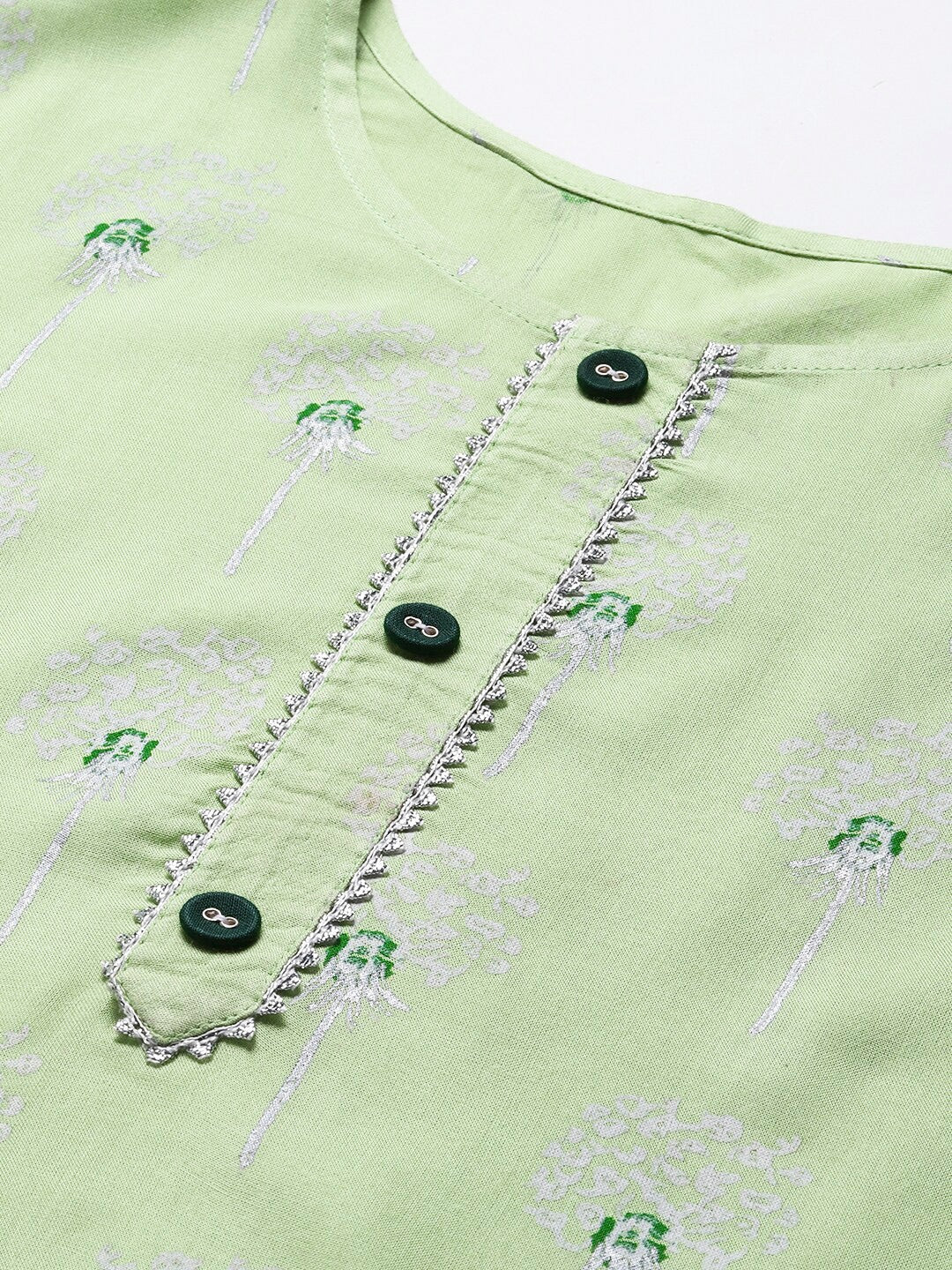 Women's Printed Rayon Straight Kurta Pant Dupatta Set (Pastel Green) (Pre-Order)