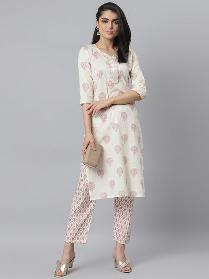 Printed Cotton Straight Kurta Pant Set (Pre-Order)