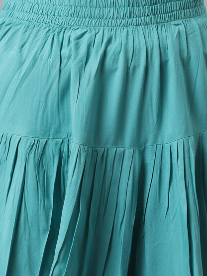 Floral Printed Cotton Pleated Kurta Dhoti Pant Set (Pre-Order)