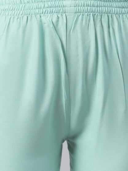 Embellished Rayon Straight Kurta Pant Dupatta Set (Pre-Order)