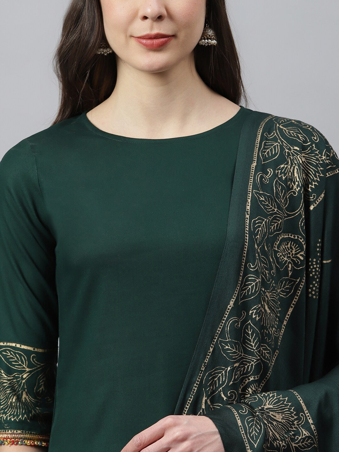 Solid Rayon Straight Kurta Pant Dupatta Set (Pre-Order)