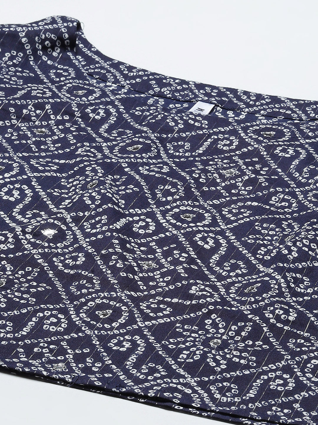 Women Bandhani Print Cambric Crop Top Skirt Set (Pre-Order)