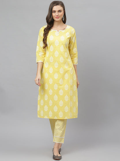 Women's Floral Print Rayon Straight Kurta Pant Set (Pre-Order)