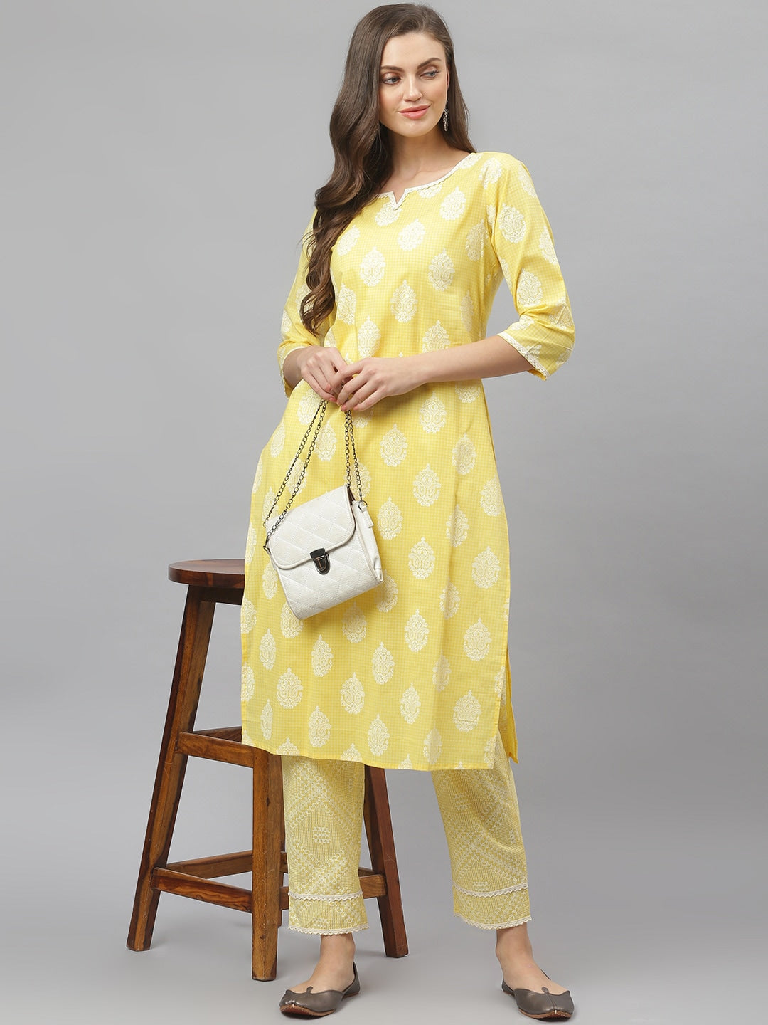 Women's Floral Print Rayon Straight Kurta Pant Set (Pre-Order)
