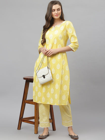 Women's Floral Print Rayon Straight Kurta Pant Set (Pre-Order)