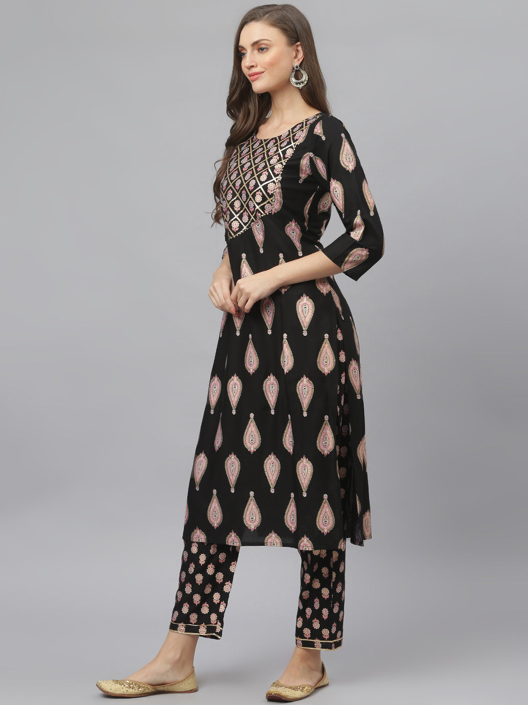 Women's Floral Print Rayon Straight Kurta Pant Dupatta Set (Pre-Order)