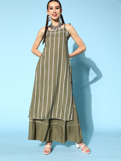 rayon printed kurta sharara set (Pre-Order)