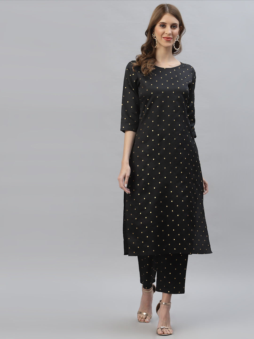 Self Design Poly Silk Straight Kurta Pant & Dupatta Set (Pre-Order)