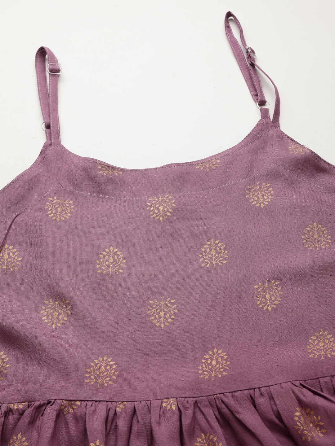 Gold Printed Rayon Short Kurti and Sharara set (Pre-Order)