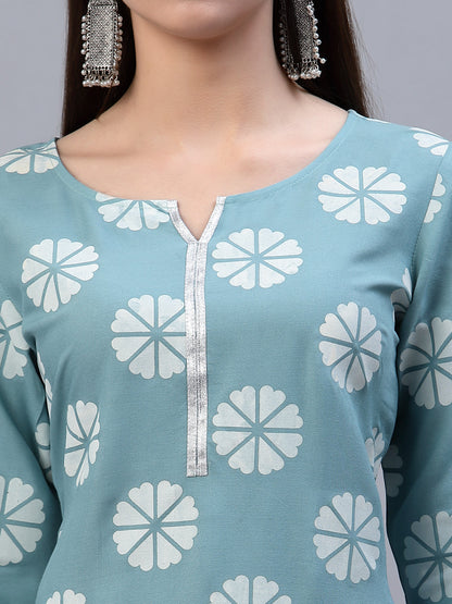 Printed Cotton Straight Kurta Pant Dupatta Set (Pre-Order)