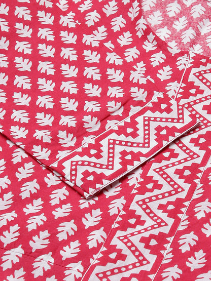 Printed Cotton Flared Kurta Pant Dupatta Set (Pre-Order)