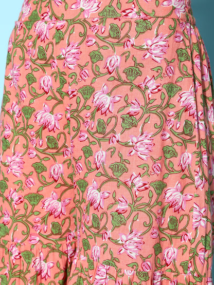 Floral Printed Cotton Kurta Sharara with Dupatta (Pre-Order)