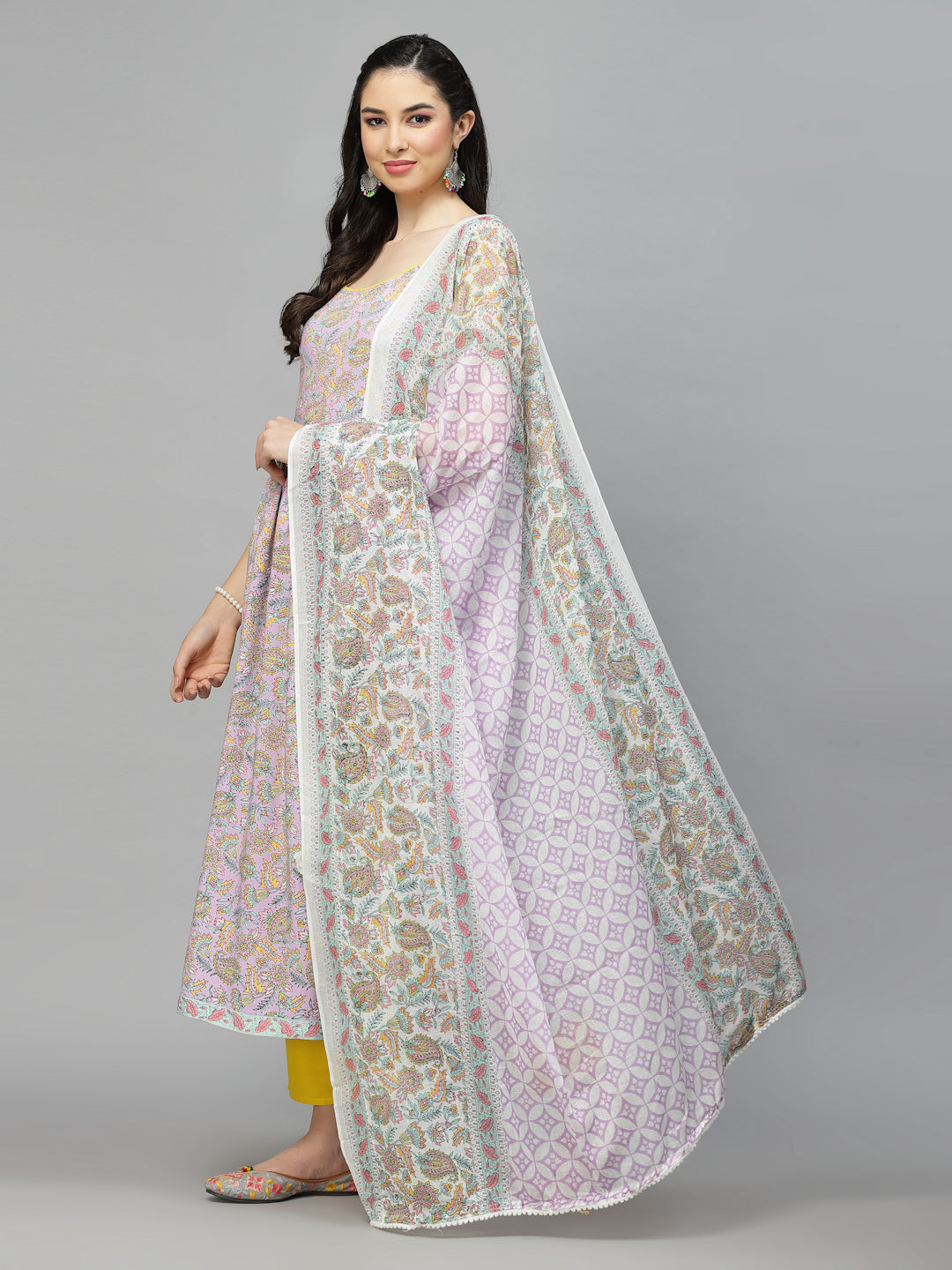 Paisley Printed Rayon Kurta Pant Dupatta Set (Pre-Order)